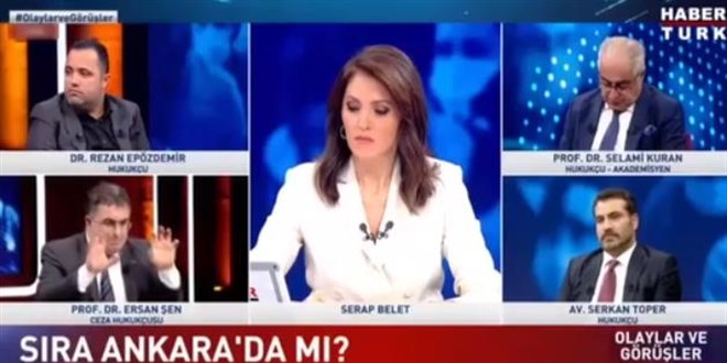 Canl� yay�n�nda Ersan �en'in el hareketi pani�e neden oldu: Aman hocam