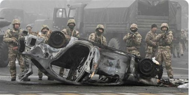 Kazakistan'daki olaylarda g�zalt�na al�nan ki�i say�s� 8 bine yakla�t�