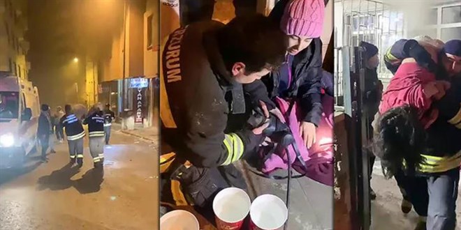 Çocuklara oksijen maskesini veren itfaiyeci kalp krizi geçirdi