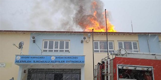 Okulda yangn panii: renciler tahliye edildi