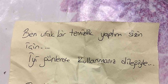 Önce çaldı sonra not bırakıp kaçtı