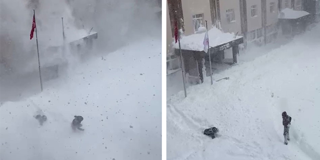 Üzerlerine kar kütlesi düşen 2 öğrenci ölümden döndü