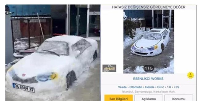 Kardan araba yapıp 65 bin liradan satışa çıkardılar!