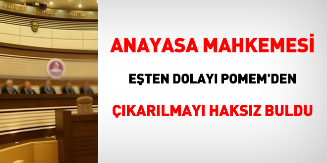 AYM, ein HAGB'sinde dolay POMEM'den karlmay haksz buldu