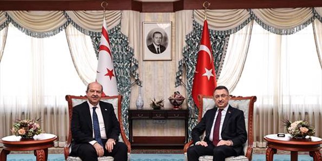 Cumhurbaşkanı Yardımcısı Oktay, KKTC Cumhurbaşkanı KKTC ile görüştü