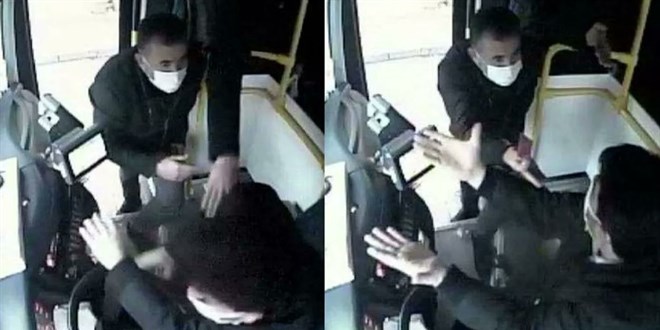 Gaziantep'te halk otobüsü şoförünün darbedilmesi güvenlik kamerasına yansıdı