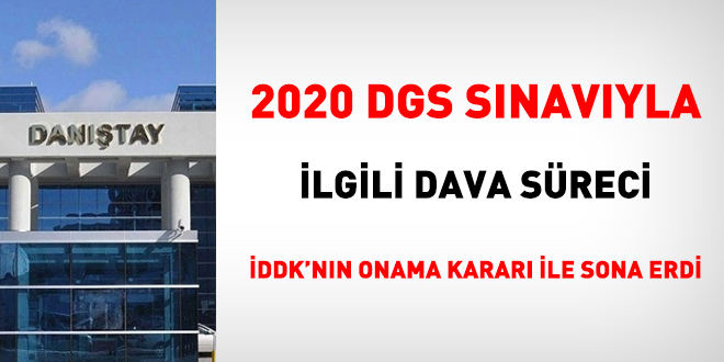 2020 DGS snav ile ilgili dava sreci DDK'nn onama karar ile sona erdi