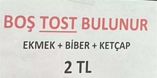 'Boş baklavadan' sonra şimdi de 'boş tost' satışları başladı
