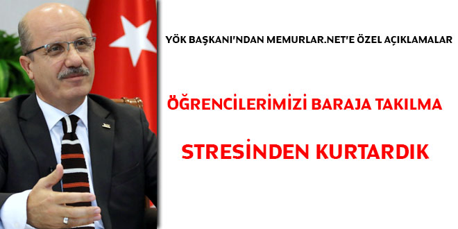 YK Bakan: rencilerimizi baraja taklma stresinden kurtardk