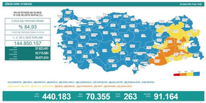 Günlük koronavirüs vaka sayıları açıklandı