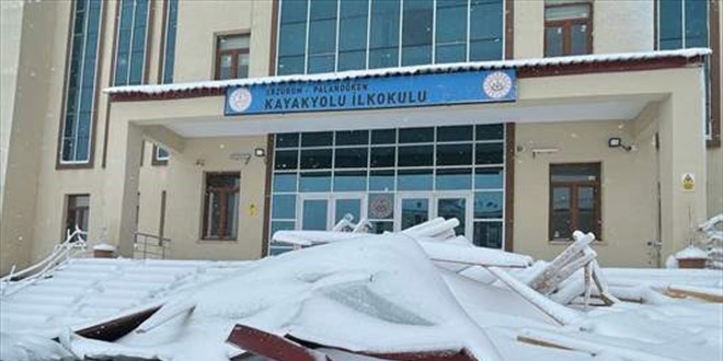 Erzurum'da frtnada ats uan okulda eitime ara verildi