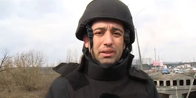 Ukrayna'da büyük korku! TRT Haber ekibinin yakınına bomba düştü
