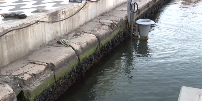 İzmir'de deniz suyu, poyraz nedeniyle yaklaşık 60 santimetre çekildi