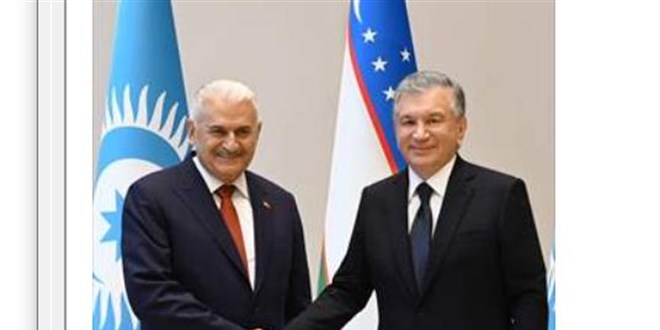 Binali Yıldırım, Özbekistan Cumhurbaşkanı Mirziyoyev tarafından kabul edildi