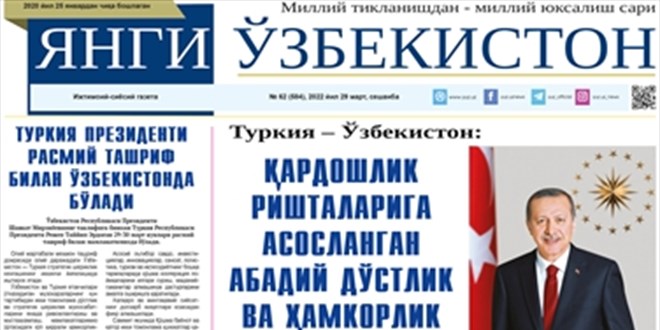 Cumhurbakan Erdoan, Yeni zbekistan Gazetesi iin makale kaleme ald
