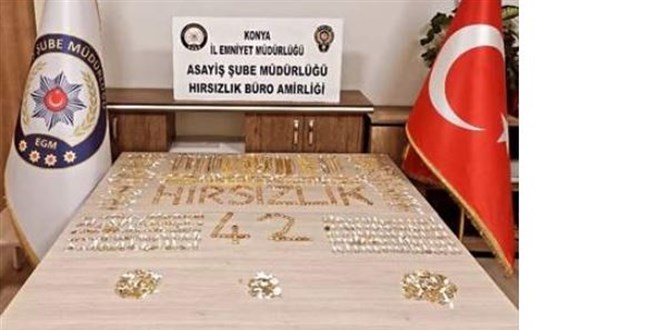 Konya'da kuyumcudan çalınan 4 kilogram altın çatı arasında bulundu
