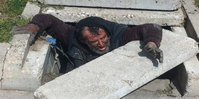 H�rs�zl�k i�in girdi�i kanalda mahsur kald�