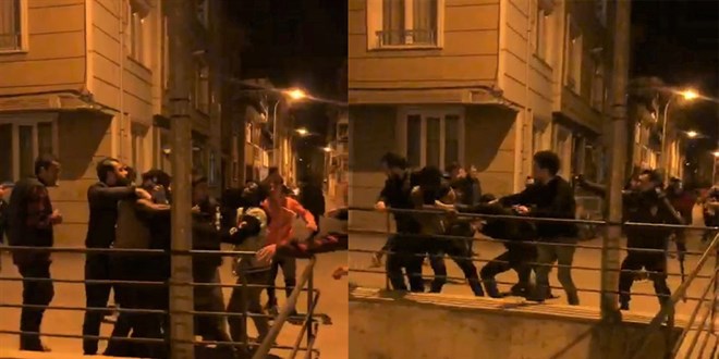 İki grup arasında çıkan kavgada tekme ve yumruklar konuştu