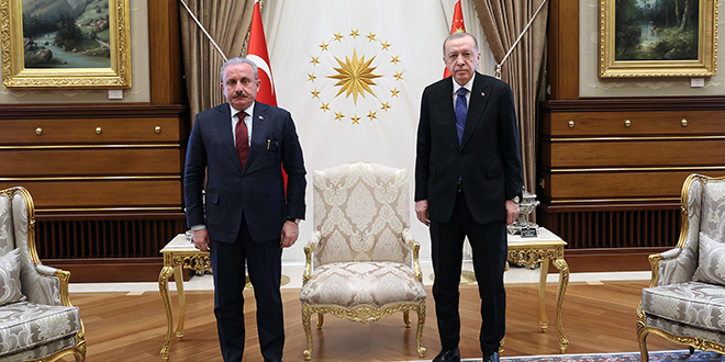 Cumhurbaşkanı Erdoğan TBMM Başkanı Şentop'u kabul etti