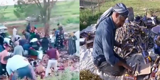 Yardım etmek yerine, devrilen tırdaki bayram şekerleri ile çikolataları yağmaladılar