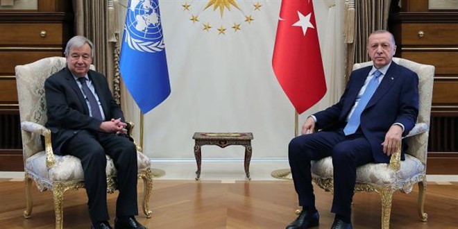 Cumhurbakan Erdoan Guterres ile grt