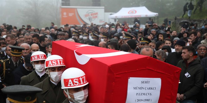 Şehit Piyade Uzman Çavuş Çarkcı'nın cenazesi memleketi Samsun'da defnedildi