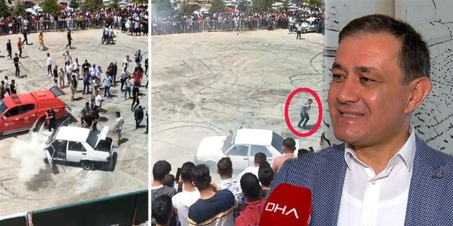 Driftte saçı yanan Belediye Başkanı: Nazara geldik