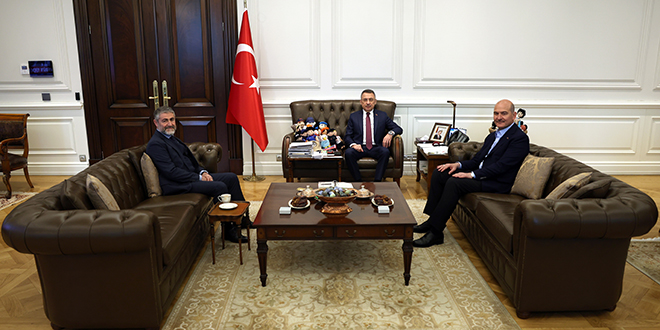 Fuat Oktay ve bakanlardan, Bakan Soylu'ya destek ziyareti