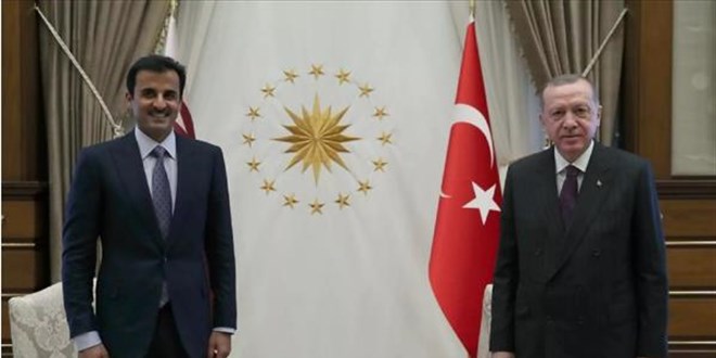 Erdoğan, Katar Emiri Al Sani ile bir araya geldi