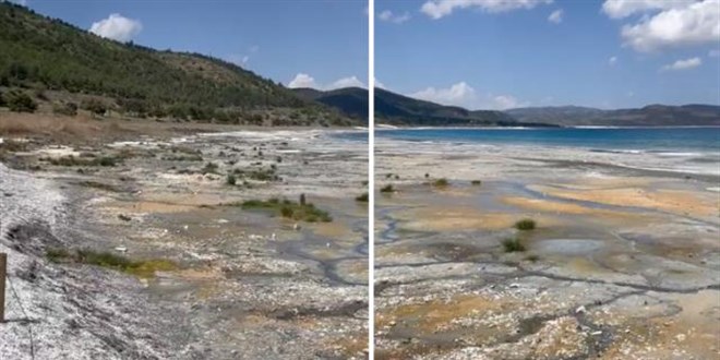 Salda Gölü'nün son hali sosyal medyada gündem oldu