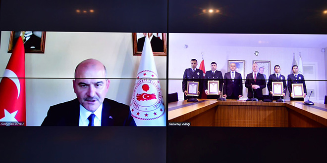 Bakan Soylu'dan Gaziantep'te saldırı girişimini önleyen polislere ödül