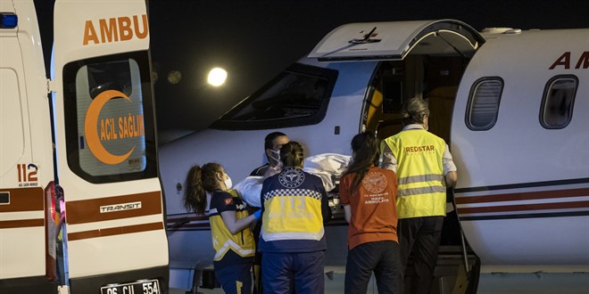 Beyin lm gerekletii ne srlen gurbeti ambulans uakla Trkiye'ye getirildi