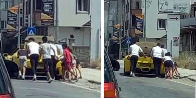 Milyonluk Ferrari yolda kalınca bakın ne yaptılar