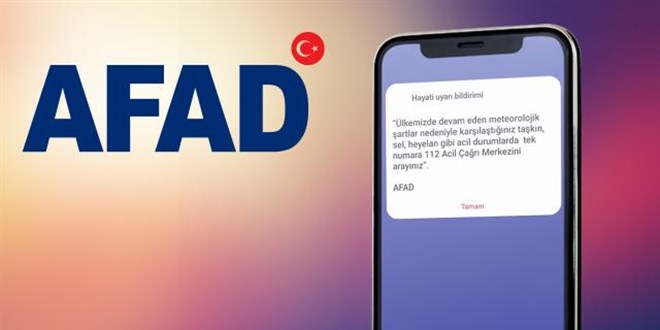 AFAD'dan hayati uyarı bildirimi