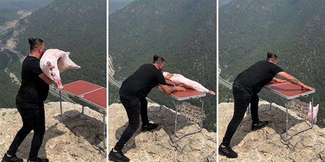 Çekim için götürdüğü kuzuyu bin 650 metreden düşürdü