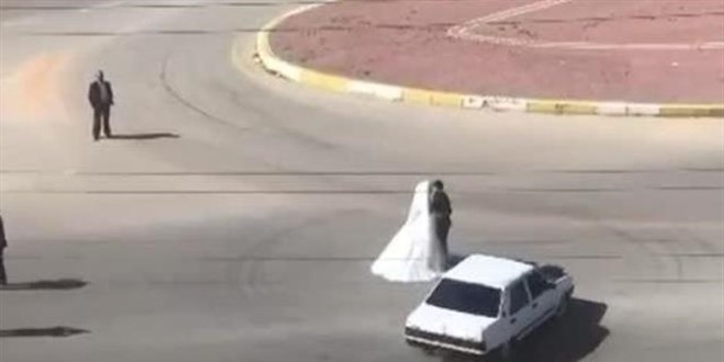 Düğünde gelin arabasıyla drift pahalıya mal oldu