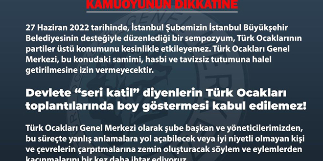 Türk Ocakları, İstanbul Şubesi Yönetim Kurulu görevden alındı