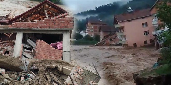 Karabük'te sağanak nedeniyle dere taştı, tarım arazileri su altında kaldı