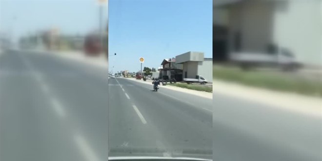 Tehlikeli yolculuğu kameraya yansıyan motosiklet sürücüsüne para cezası