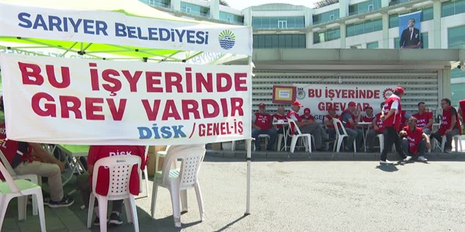 Sarıyer Belediyesinde grev yapan işçilerin eylemi 13'üncü gününde