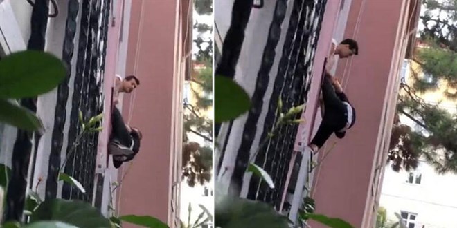 Pencereden ka�maya �al��an h�rs�z� ensesinden yakalad�