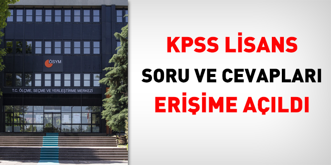 KPSS lisans soru ve cevaplar eriime ald