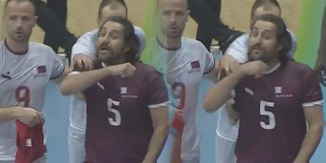 Katarlı sporcu Türk Milli Takımı'na 'kafa kesme' hareketi yaptı