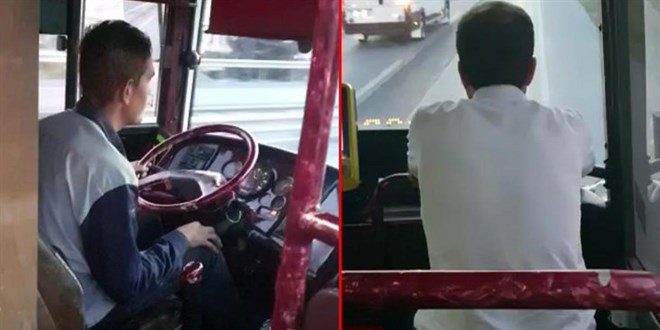 İETT şoförü direksiyonu yolcuya teslim ederek herkesin canını tehlikeye attı