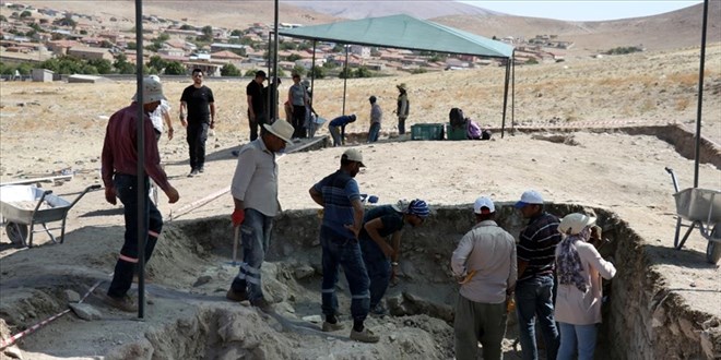 Konya'daki antik kazda 'Trk' ibaresi yer alan yazt bulundu