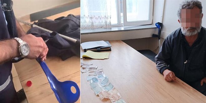 Dilencinin bastonundan ��kan paralar �oke etti