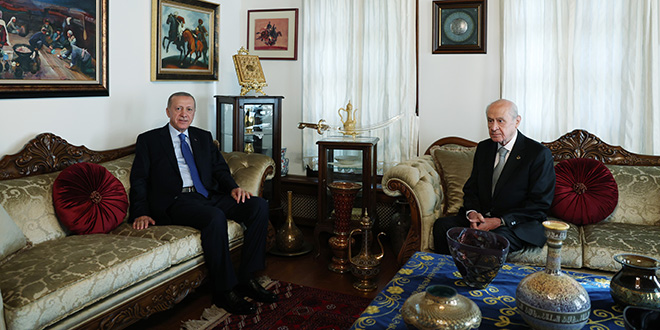 Cumhurbaşkanı Erdoğan ile Bahçeli'nin görüşmesi sona erdi
