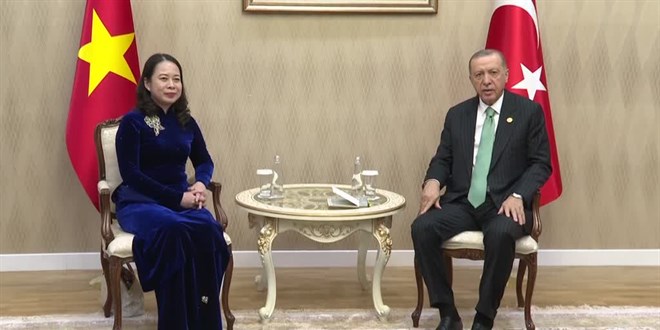 Erdoğan, Vietnam Sosyalist Cumhuriyeti Başkan Yardımcısı Xuan ile görüştü