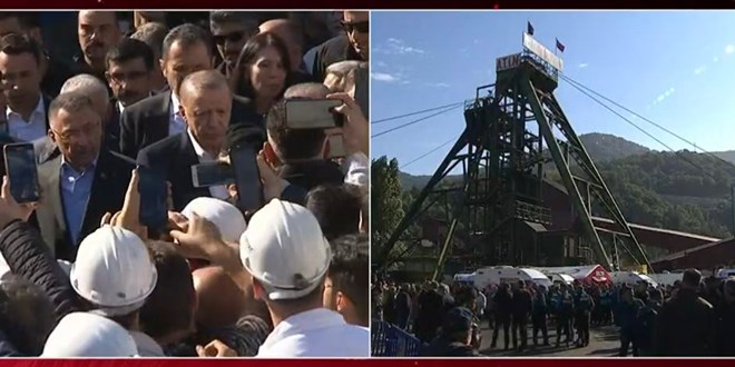 Erdoğan Bartın'da maden ocağında incelemelerde bulunuyor