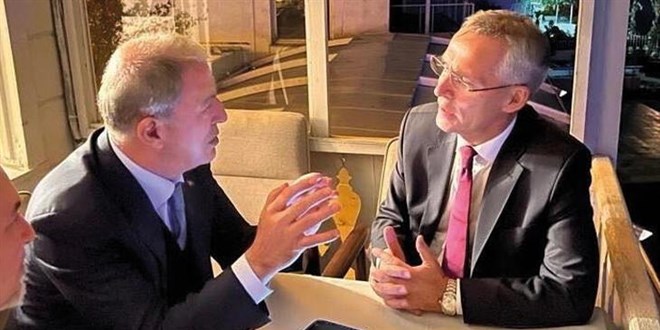 Bakan Hulusi Akar, NATO Genel Sekreteri Jens Stoltenberg ile grt